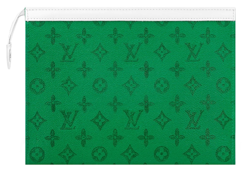 Louis Vuitton Pochette Voyage MM Green Vintage in Coated Canvas/Leather