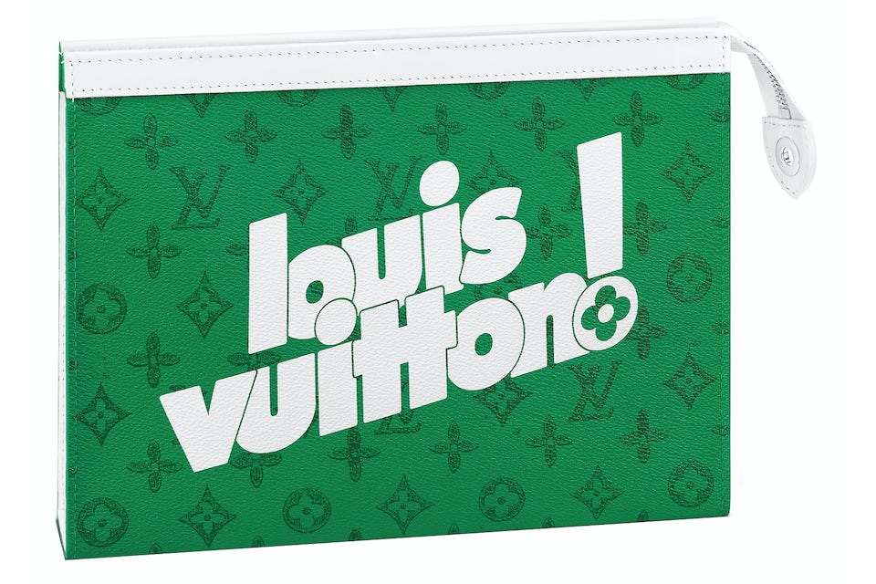 Louis Vuitton Pochette Voyage MM Green Vintage in Coated Canvas