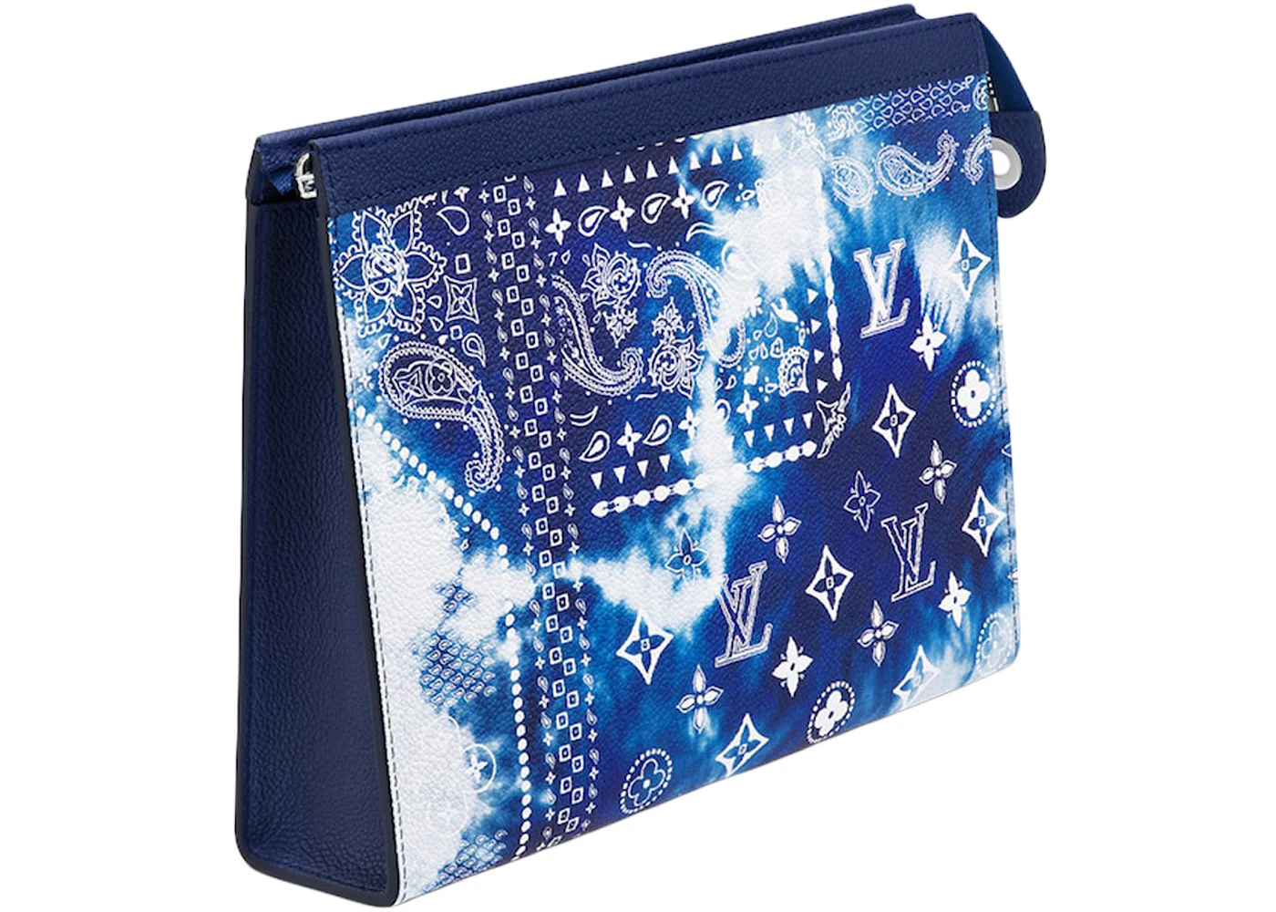 Louis Vuitton Pochette Voyage MM Monogram Bandana Bleached Blue in Cowhide  Leather with Silver-tone - US