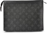 Louis Vuitton Pochette Voyage Monogram Eclipse Taiga Leather MM Pacific Blue  in Leather/Canvas with Silver-tone - US