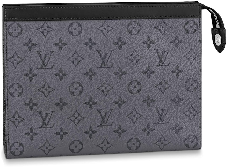 Louis Vuitton Pochette Voyage Monogram Eclipse Reverse MM Gray in Coated  Canvas with Silver-tone - US