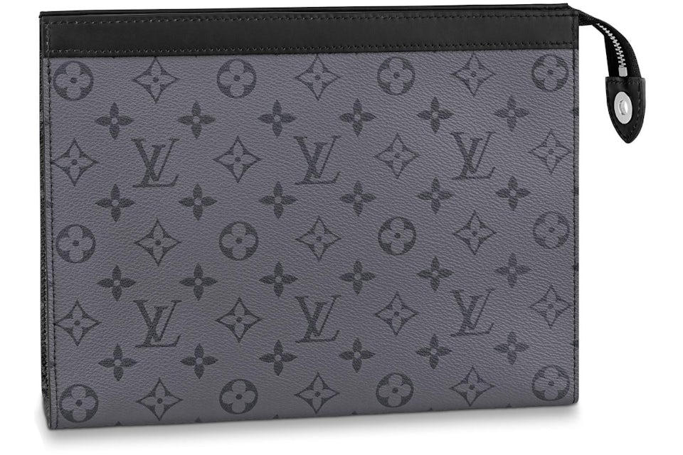 Louis Vuitton Pochette Voyage Monogram Eclipse Reverse MM Gray in Coated  Canvas with Silver-tone - US