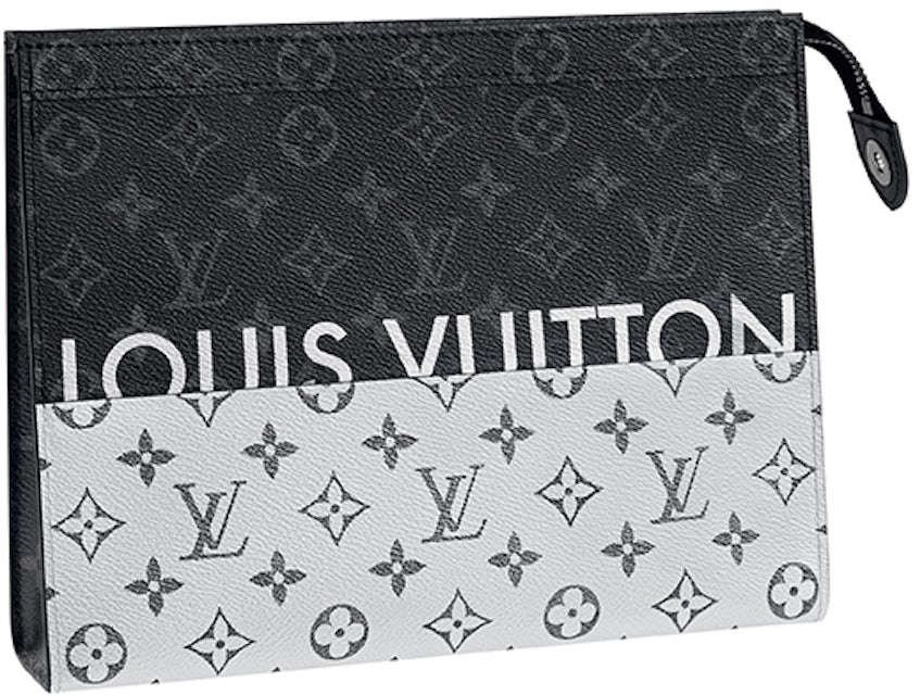 Black Louis Vuitton Monogram Eclipse Pochette Voyage MM Clutch Bag