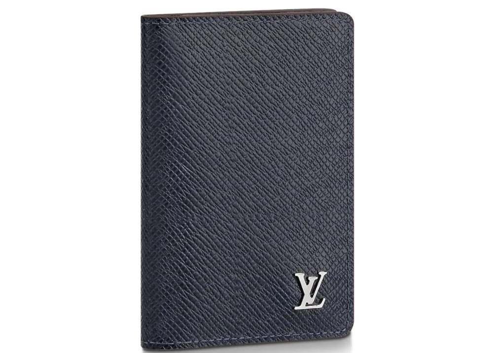 Louis Vuitton Pocket Organizer 3 Card Slot Taiga Navy
