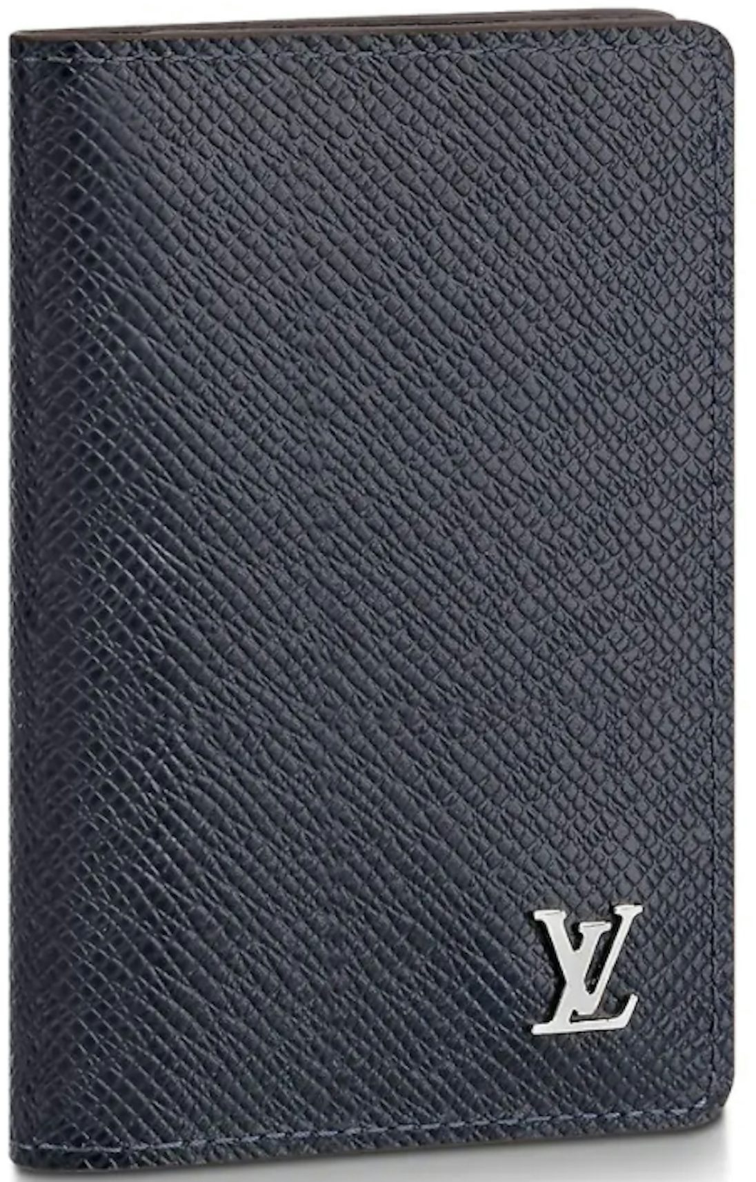 Authentic Louis Vuitton Monogram Aqua Taiga Leather Blue Pocket Organizer  Card Holder
