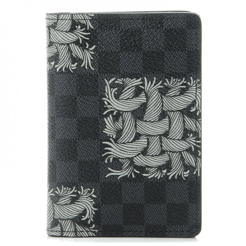 NEW LOUIS VUITTON Pocket Organizer Wallet Nemeth Rope / portecartes NEUF  Black White Leather ref.60625 - Joli Closet