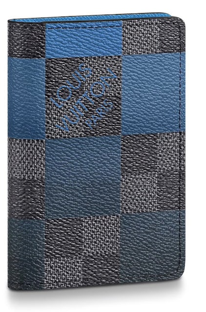 Louis Vuitton Pocket Organizer Damier Graphite Giant (3 Card Slot) Blue in  Coated Canvas - US