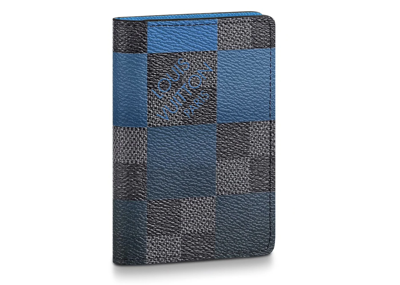 Louis Vuitton Damier Graphite Giant Blue Monogram Logo Pocket Organizer  Wallet