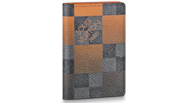 Louis Vuitton Pocket Organizer Damier Graphite Giant (3 Card Slot) Orange