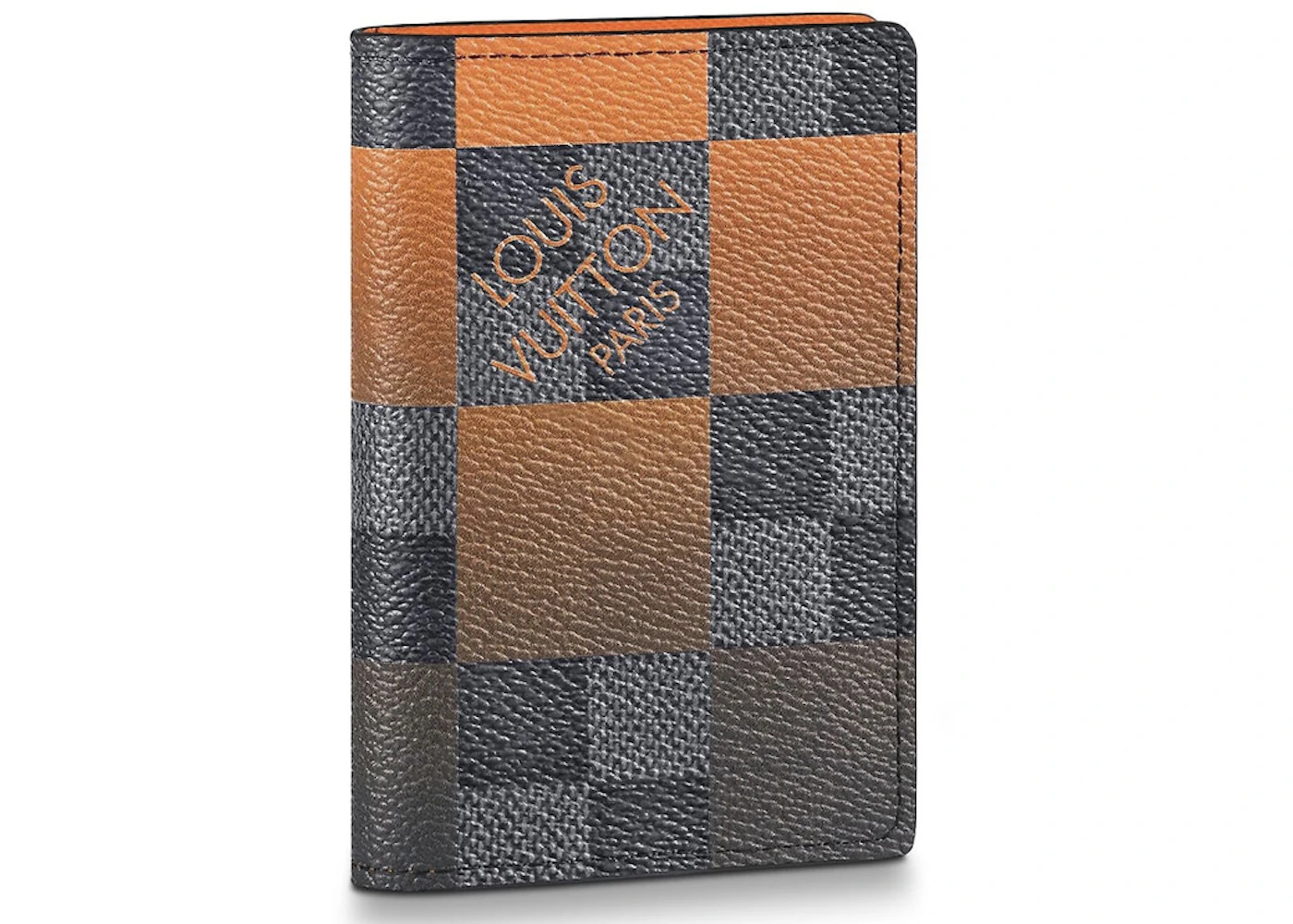 LOUIS VUITTON Damier Graphite Giant Pocket Organizer Wallet Orange