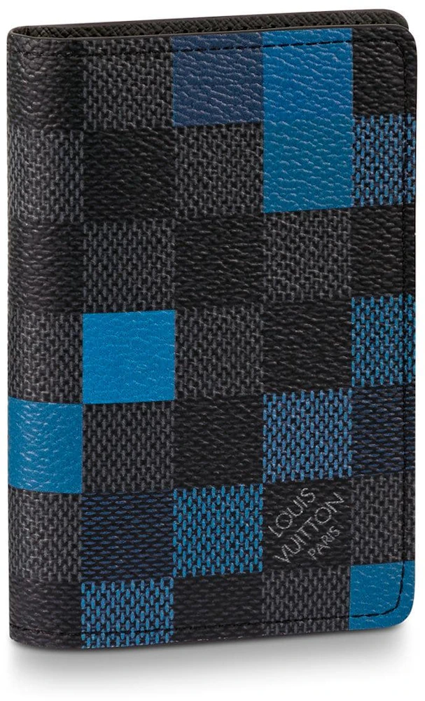 Louis Vuitton Pocket Organizer Damier Graphite Pixel Blue in