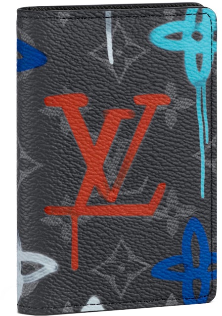 LOUIS VUITTON Monogram Leather Pocket Organizer Navy Blue