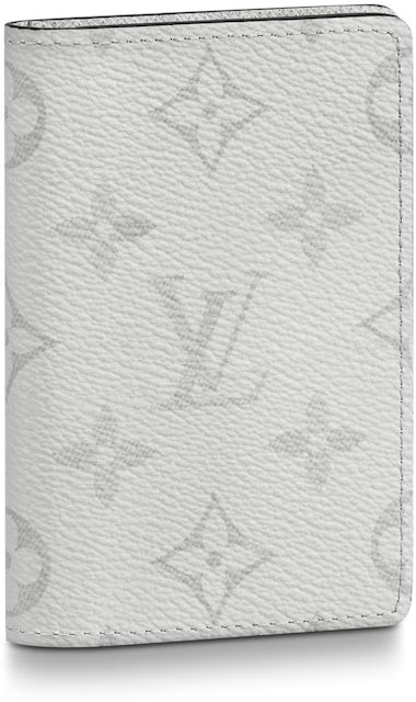 Louis Vuitton Zig Zag LV Logo White Grey Blue Taurillon Pocket Organizer  Wallet