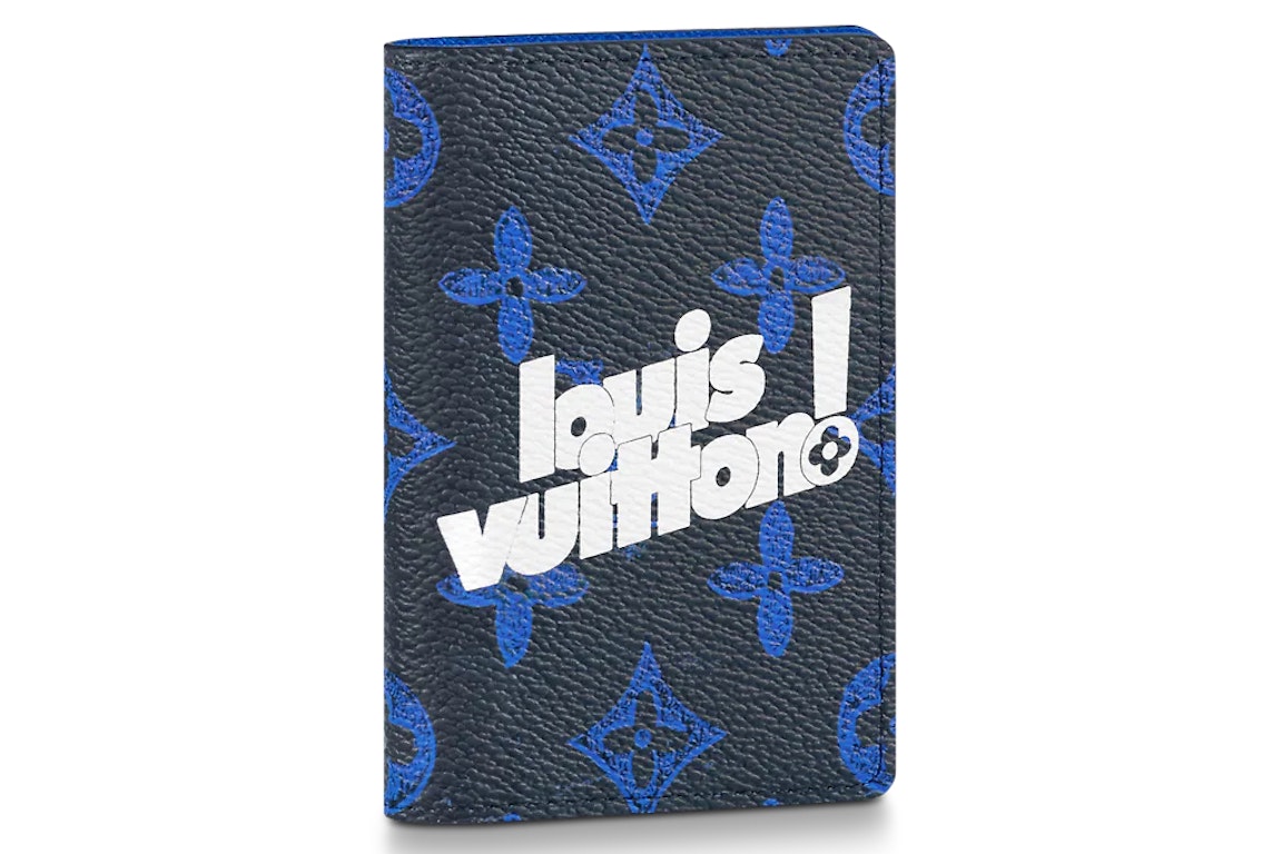 Pre-owned Louis Vuitton Pocket Organizer Monogram Blue