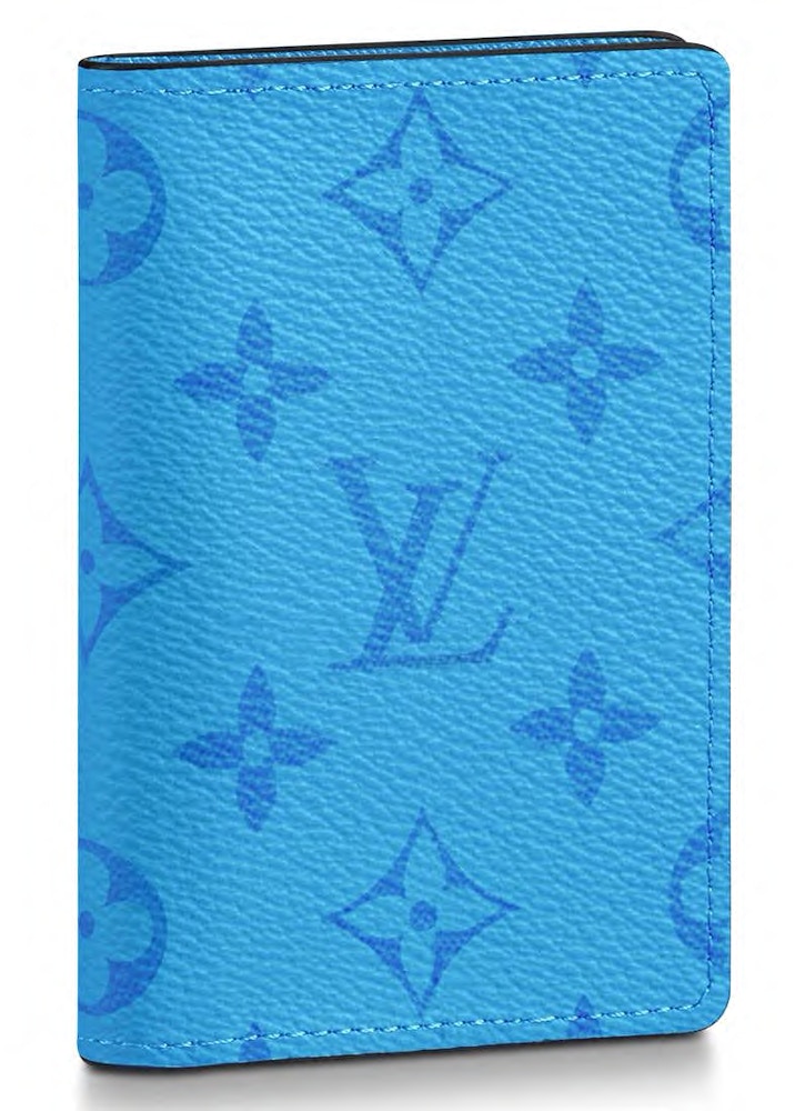 Louis Pocket Organizer Monogram Eclipse Blue in Taiga Cowhide Leather/Coated Canvas