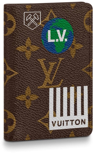 Louis Vuitton Pocket Organizer Monogram Logo Story Brown in Canvas