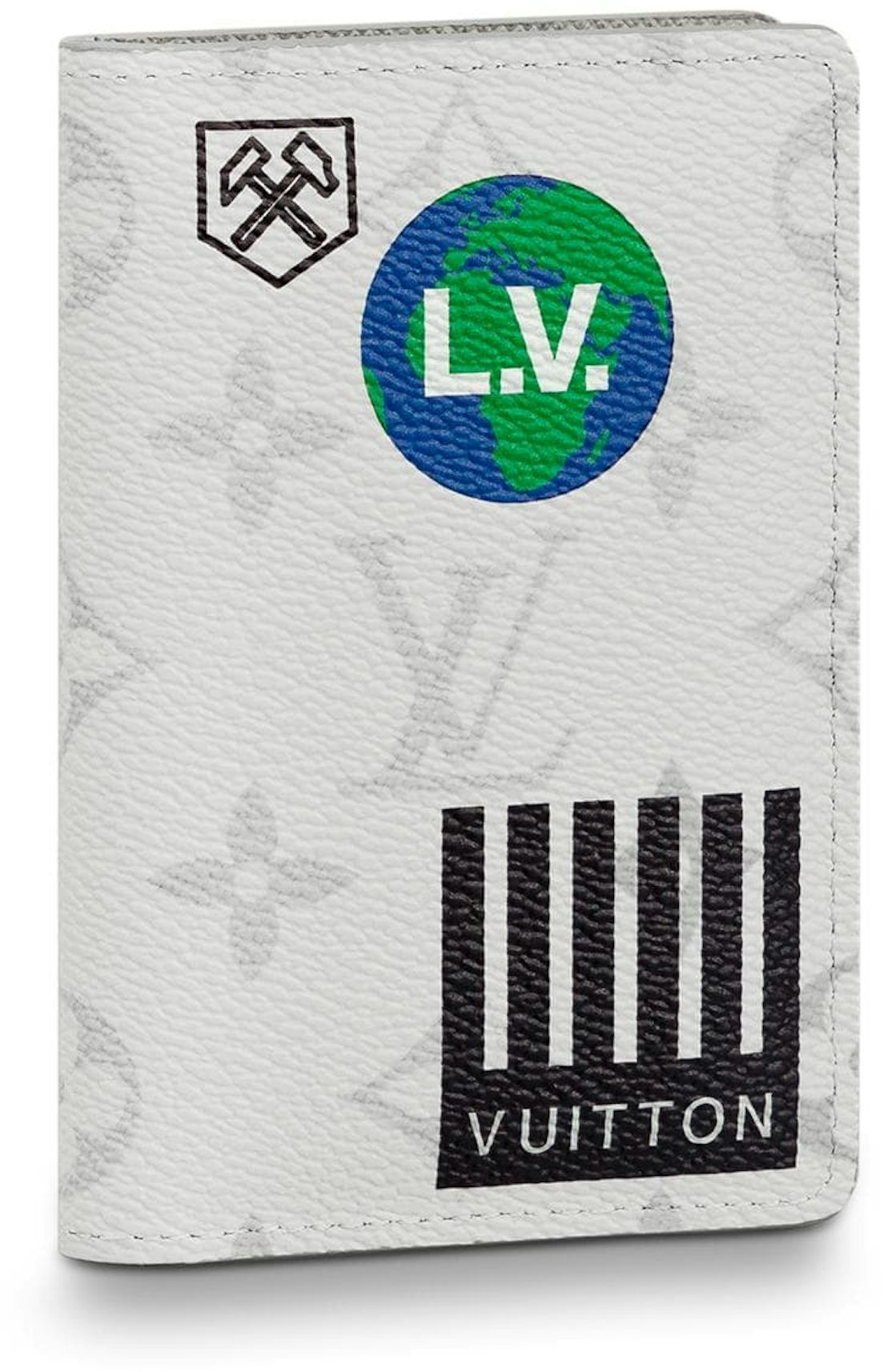 Louis Vuitton Pocket Organizer Monogram Logo Story White in Canvas/Leather  with Silver-tone - US