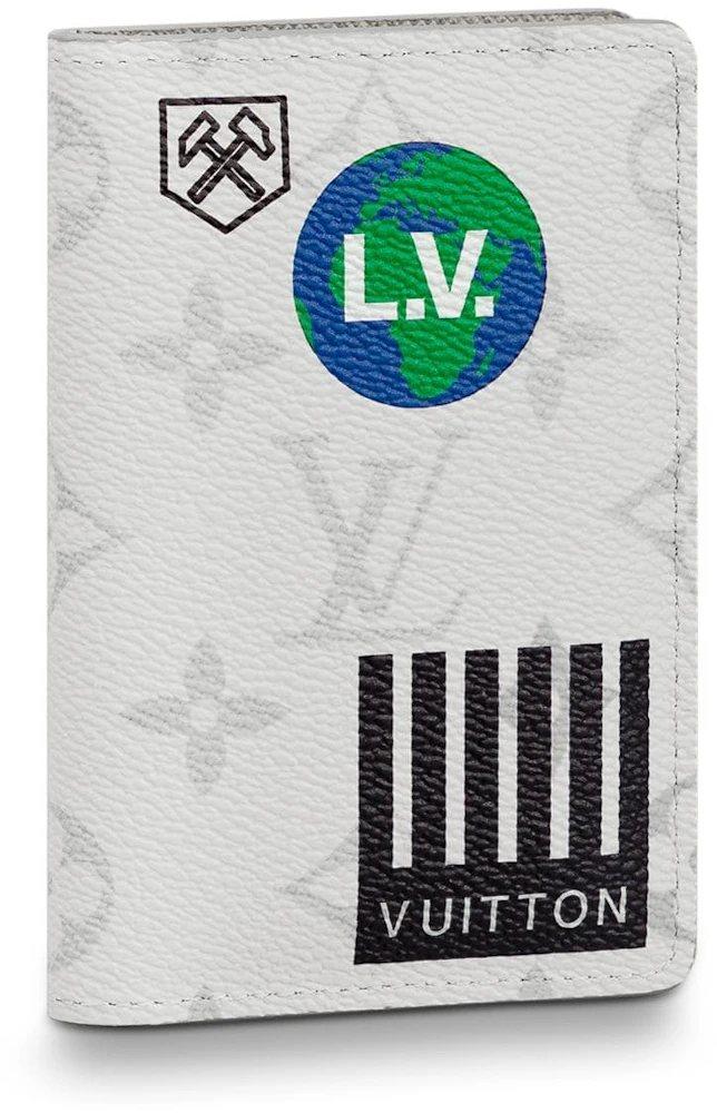 LOUIS VUITTON Monogram Stripes Pocket Organizer NM White 168822