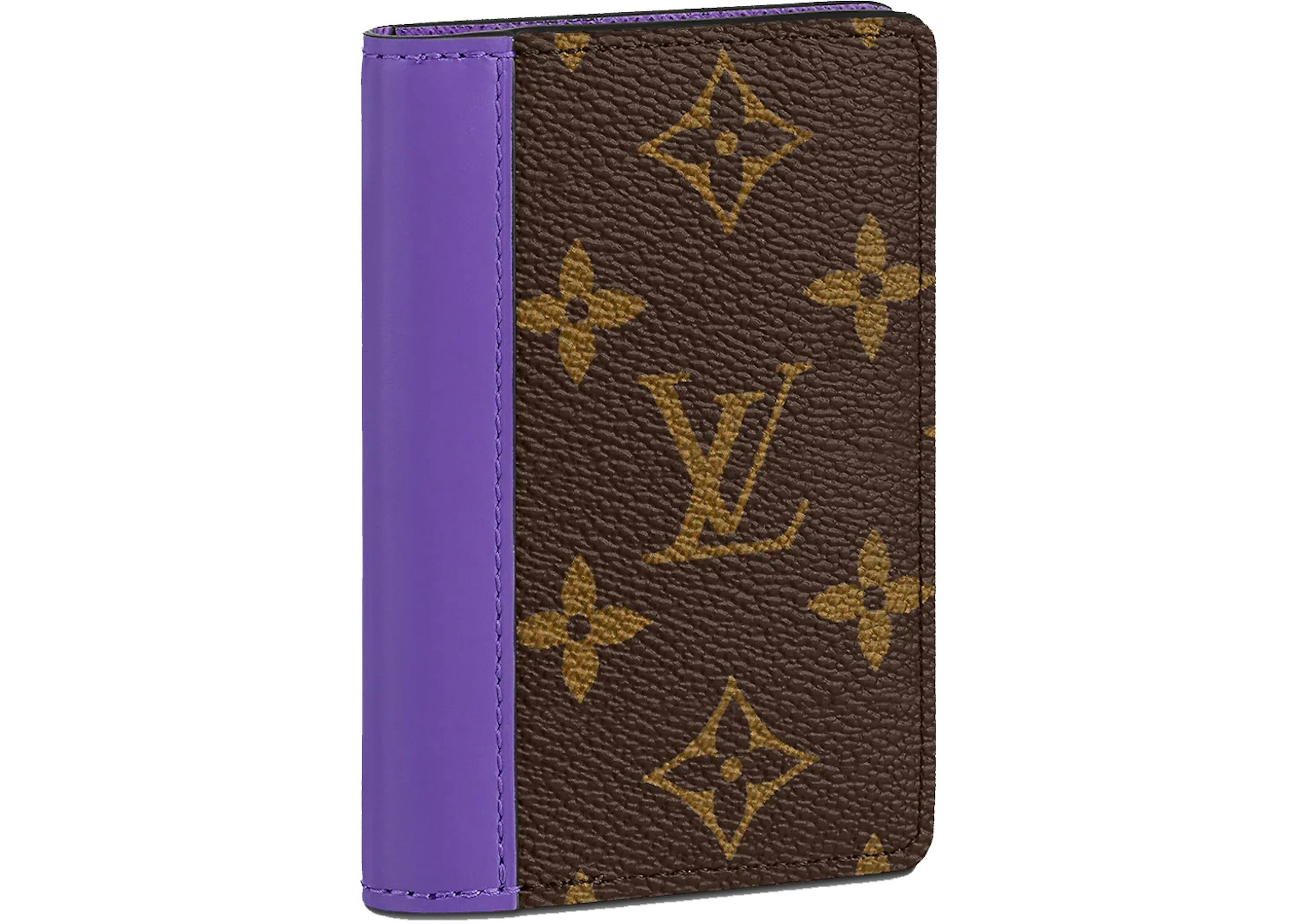Louis Vuitton Pocket Organizer Monogram Macassar Brown/Purple in Coated  Canvas/Cowhide Leather - US