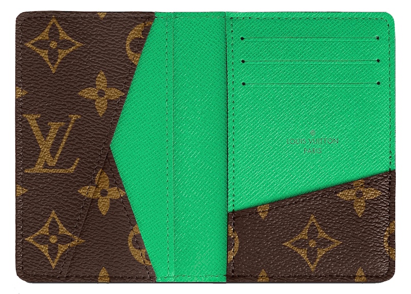 Louis Vuitton Pocket Organizer Monogram Macassar Minty Green