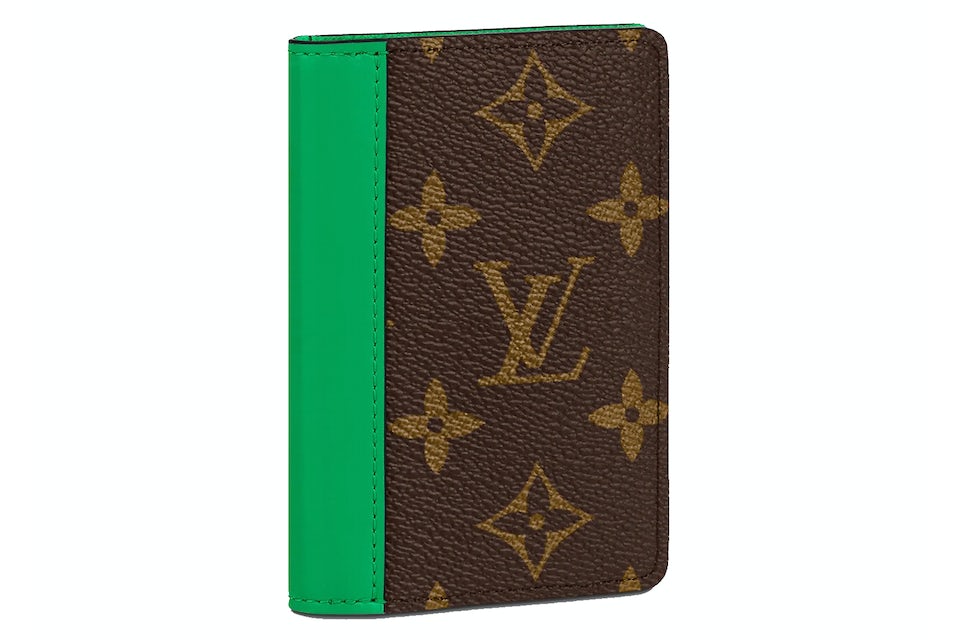 Louis Vuitton Pocket Organizer Monogram Macassar Minty Green in