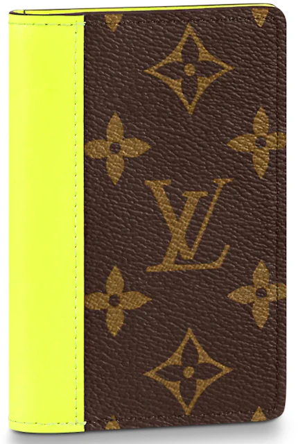 Louis Pocket Organizer Neon Yellow in Leather