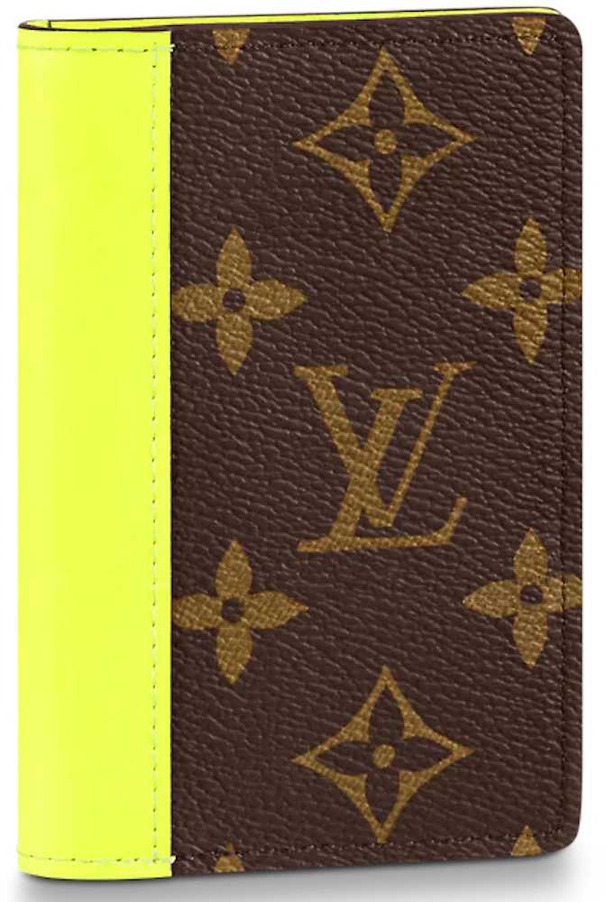 Louis Vuitton LV pocket organizer new Yellow Light green Leather