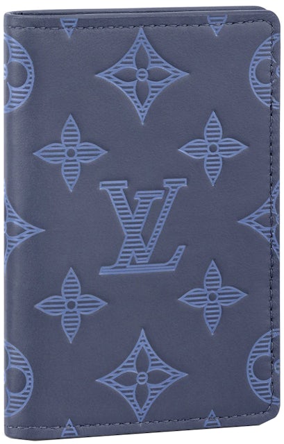 Louis Vuitton LV Pocket organizer new monogram shadow Blue Leather