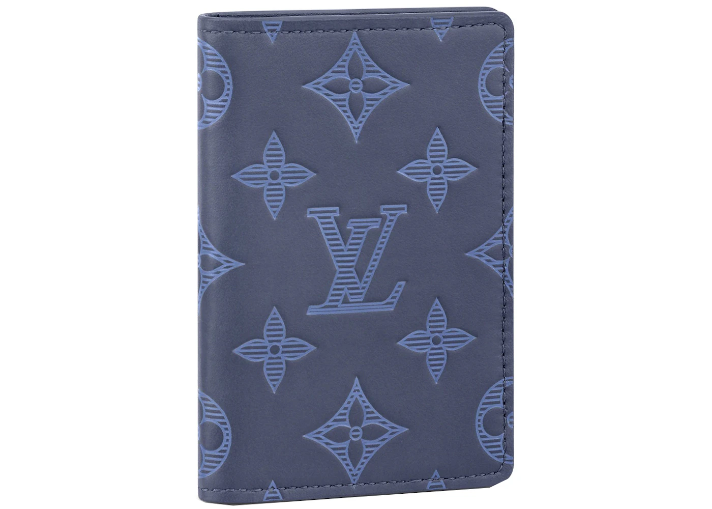 Louis Vuitton Pocket Organizer Monogram Shadow Navy Blue in Cowhide Leather  - US