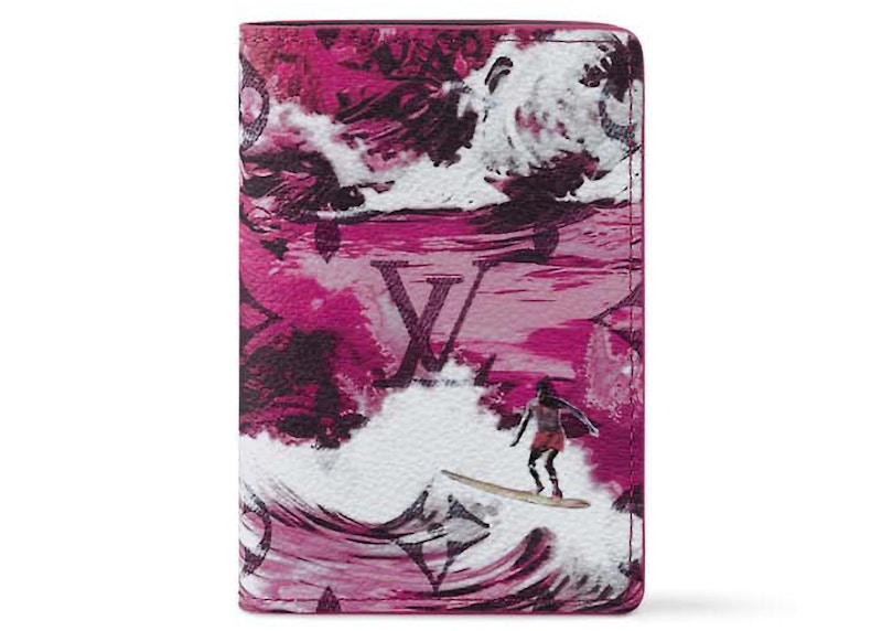 Pre-owned Louis Vuitton Men's Pocket Organizer Monogram Surfin' In Pink