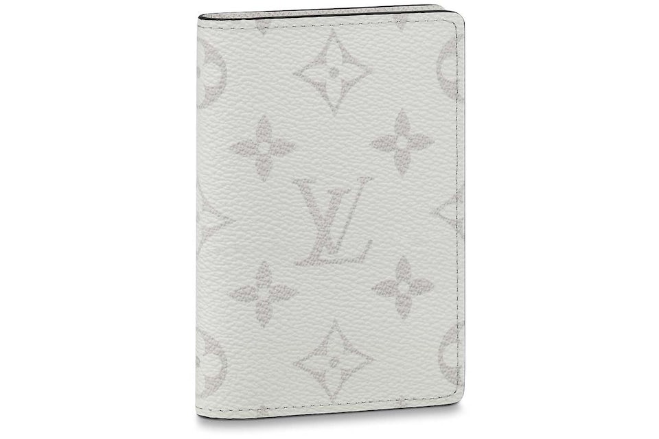Louis Vuitton Pocket Organizer Optic White in Monogram Coated Canvas/Taiga  Cowhide Leather - US