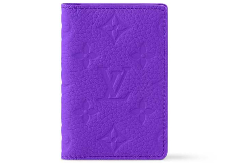 Pre-owned Louis Vuitton Men's Pocket Organizer Taurillon Colormania In Dark Violet