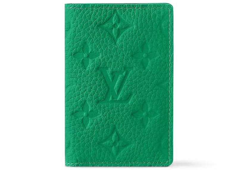 Pre-owned Louis Vuitton Men's Pocket Organizer Taurillon Colormania In Green