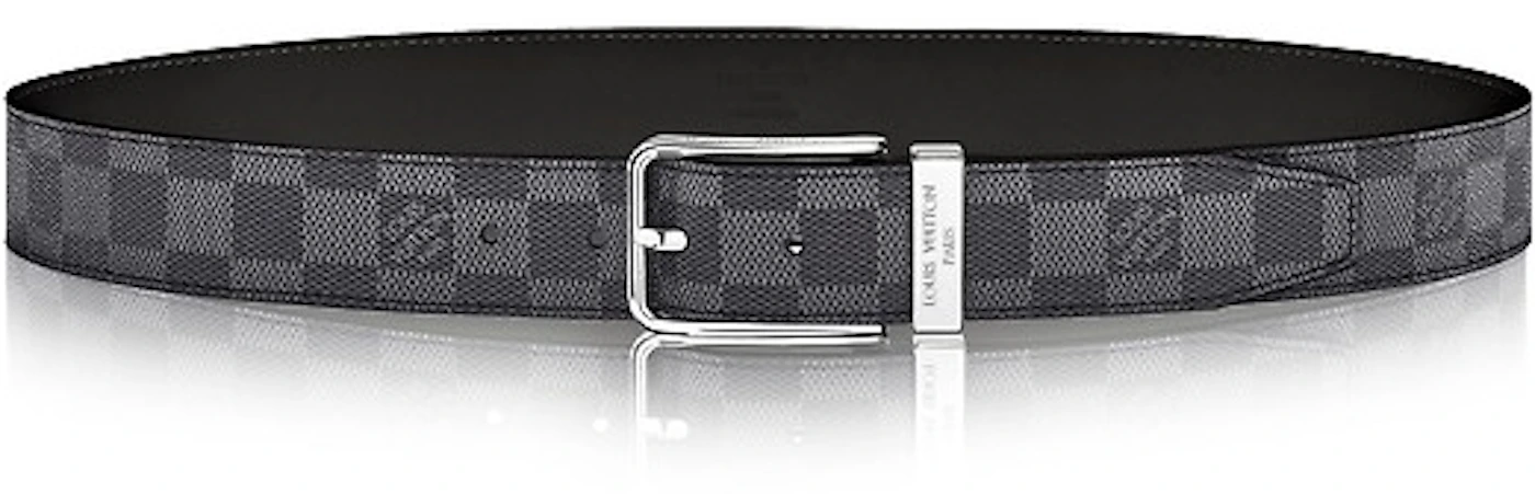 Louis Vuitton Pont Neuf Belt Damier Graphite 35 MM Black Grey in Coated  Canvas with Silver-tone - US