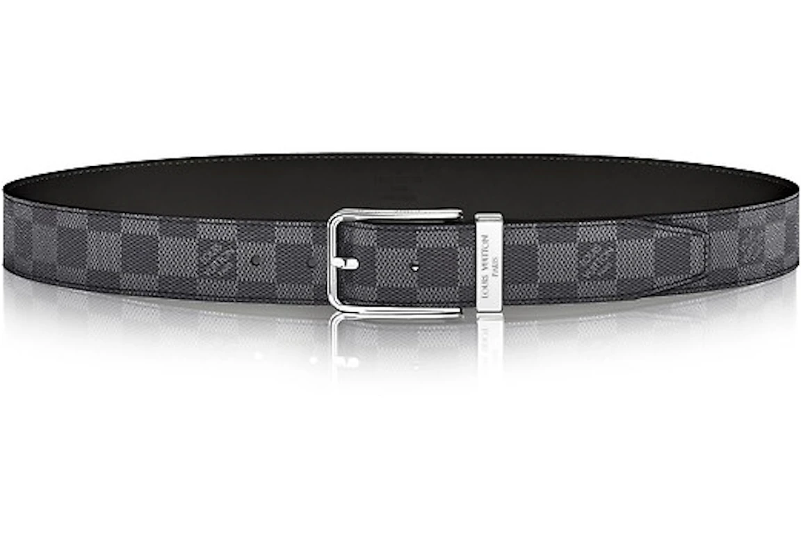 Louis Vuitton Pont Neuf Belt Damier Graphite 35 MM Black Grey