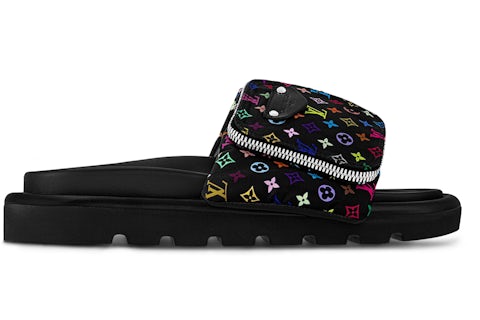 Louis Vuitton Pool Pillow Flat Comfort Mule Takashi Murakami Black