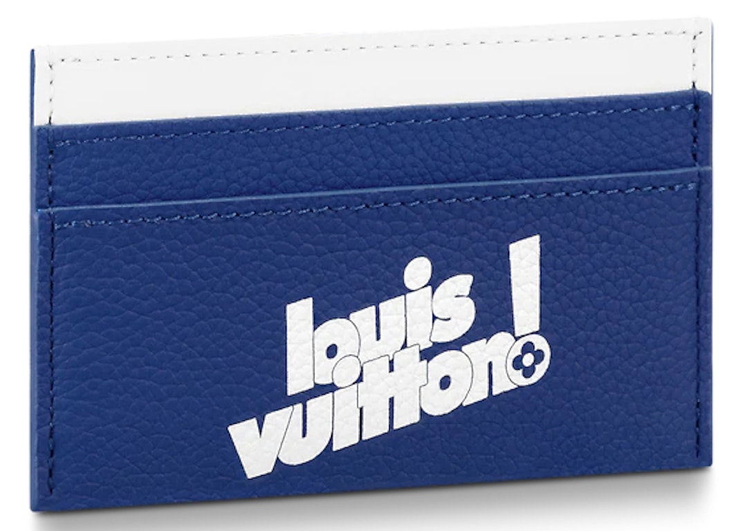 Pre-owned Louis Vuitton Porte Carte Double Card Holder Monogram Blue
