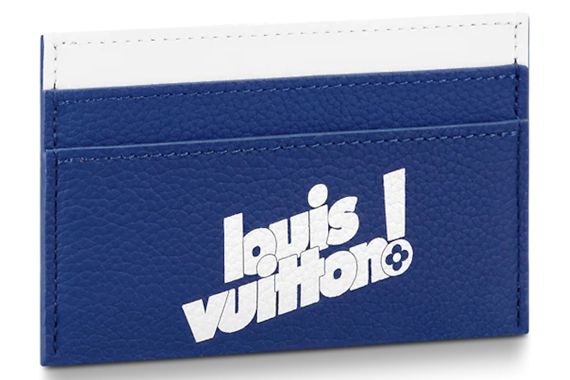 Pre-owned Louis Vuitton Porte Carte Double Card Holder Monogram Blue
