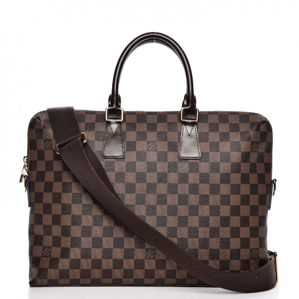 Louis Vuitton Porte-Documents Jour Damier Ebene Brown in Canvas with  Gold-tone - US