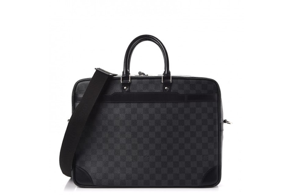 Louis Vuitton Porte-Documents Voyage Damier Graphite GM Black/Grey in  Canvas/Leather with Silver-tone - US