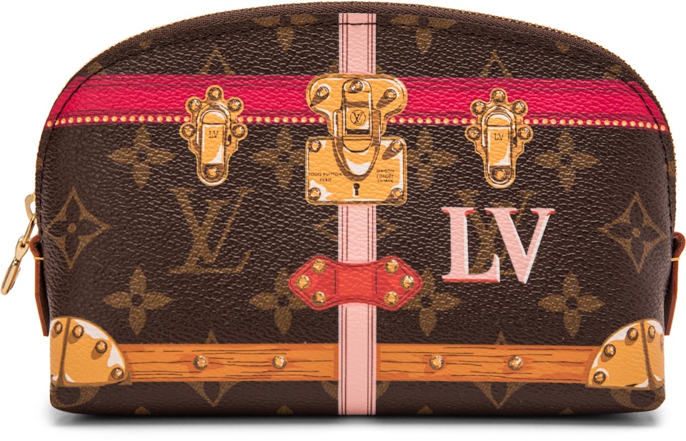 Auth Louis Vuitton Damier Azur Pochette Cosmetic GM Women's Pouch