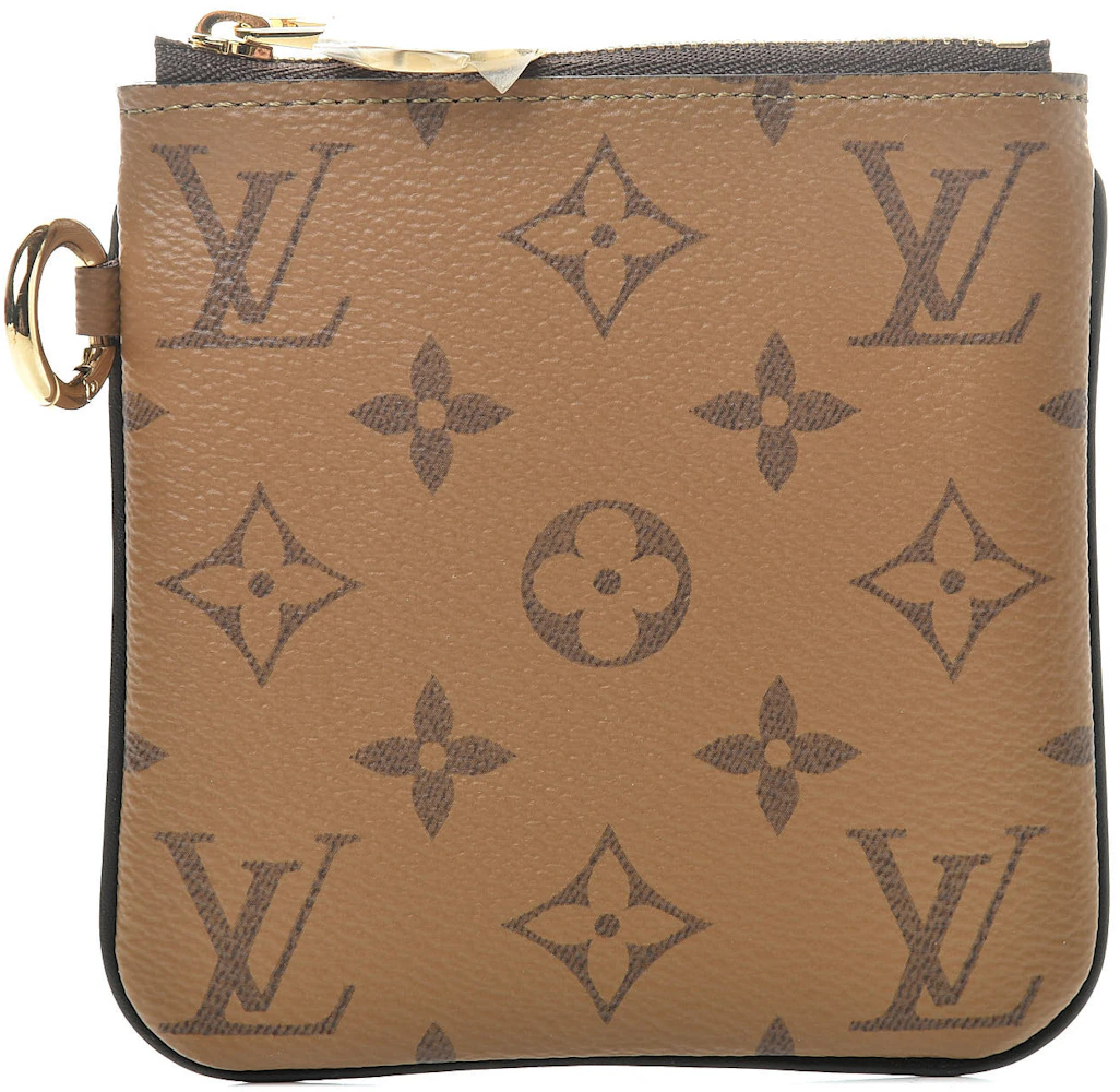 Louis Vuitton Pouch Reverse Monogram Trio Square Brown in Coated Canvas  with Gold-tone - FR
