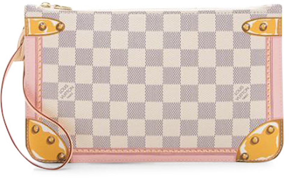 Louis Vuitton Pochette Felicie Damier Azur Rose Ballerine Lining