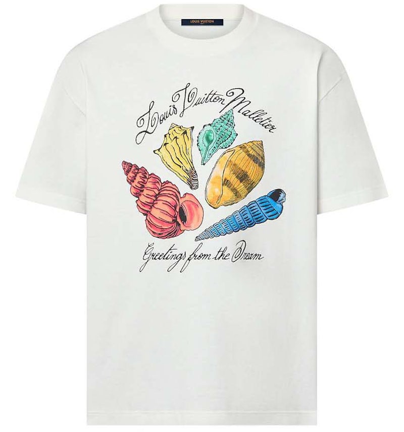 Louis Vuitton Printed Short-Sleeved Cotton T-shirt Milky White