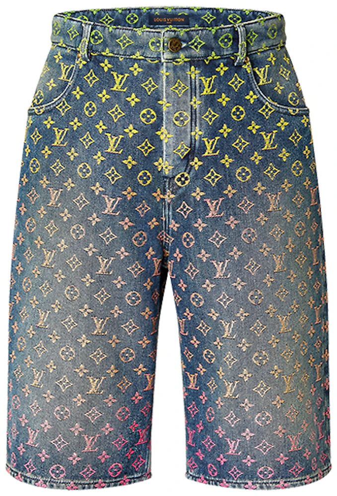 Rainbow Monogram Denim Shorts - Men - Ready-to-Wear