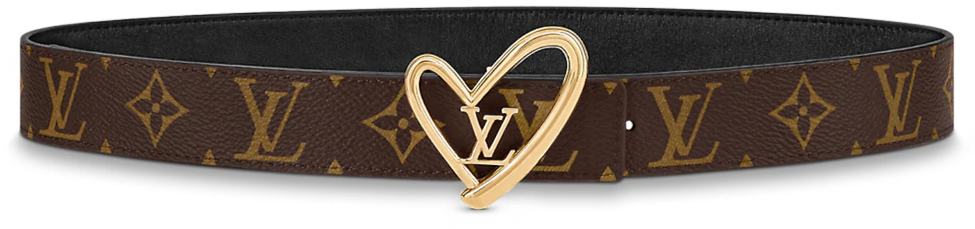 Louis Vuitton LV Iconic 30MM Reversible Belt Wild at Heart Black in Leather  with Gold-tone - US