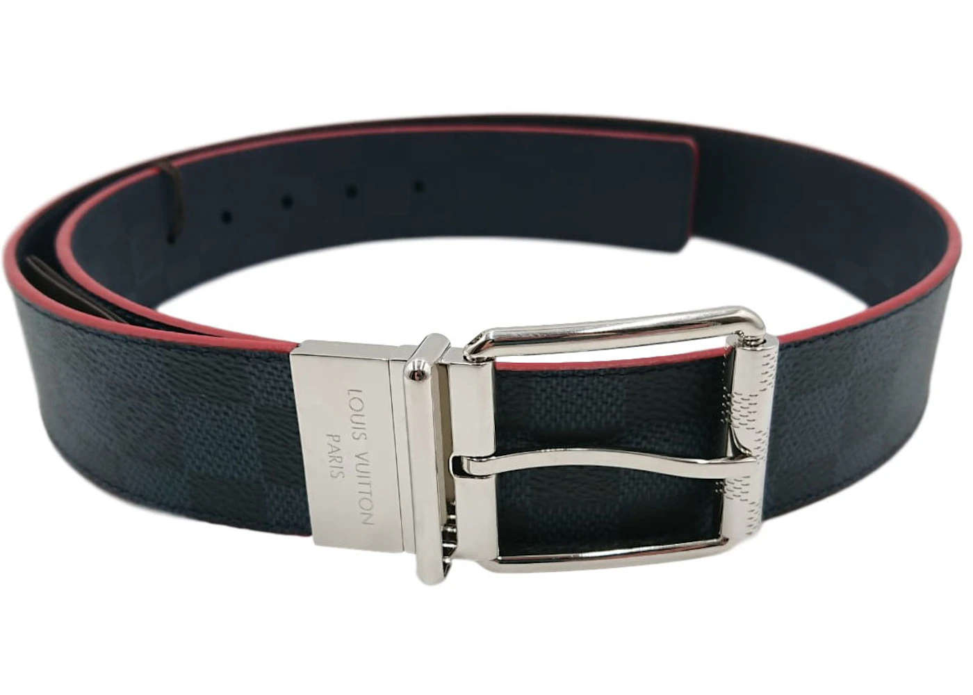 Louis Vuitton Reversible Belt Damier Cobalt/Infini America's Cup 40MM Red  in Coated Canvas/Infini Leather with Silver-tone - US