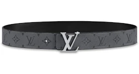 Louis Vuitton Reversible Belt Initiales Monogram Eclipse Reverse 40MM Gray