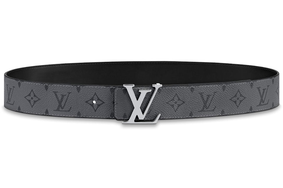 Louis Vuitton Reversible Belt Initiales Monogram Eclipse Reverse 40mm Gray