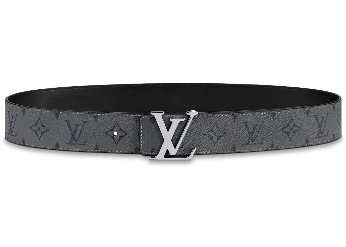 Louis Vuitton Reversible Belt Initiales Monogram Eclipse Reverse 40mm Gray